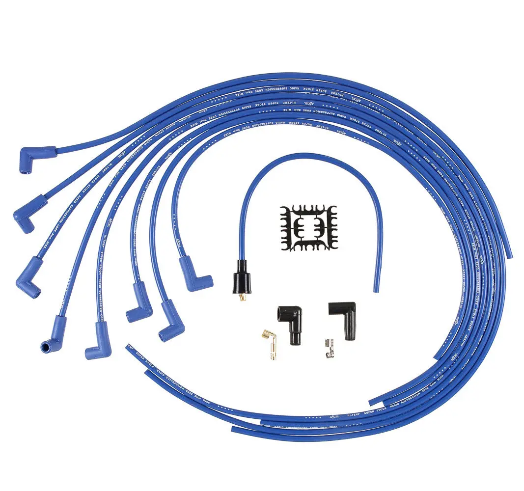 Accel Spark Plug Wires 8Mm - Blue 90 Degree Boot With Blue Wires 1