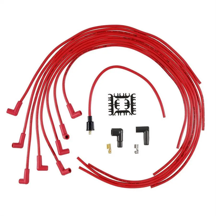 Accel Spark Plug Wires 8Mm - Red 90 Degree Boot With Red Wires 1