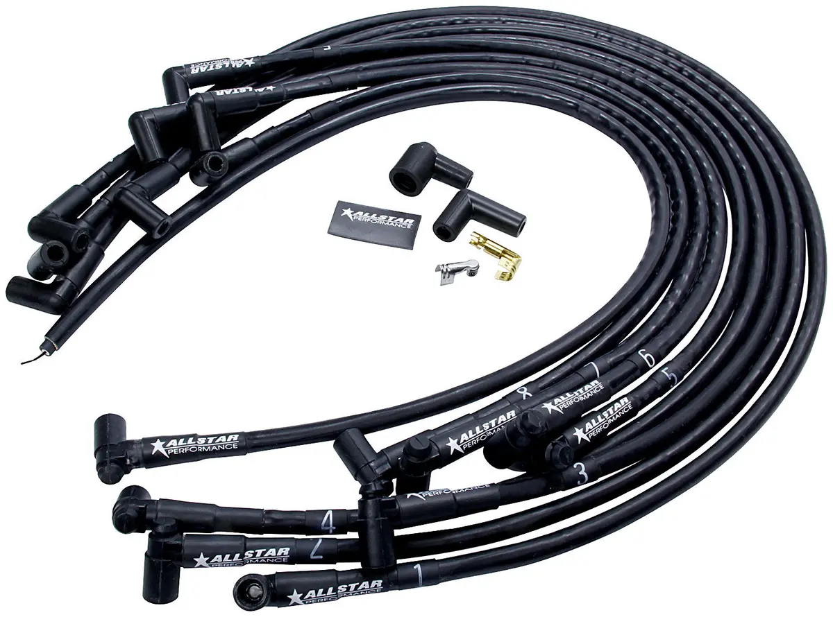 Allstar Spark Plug Race Wire Set Under Header W/ Sleeve 1