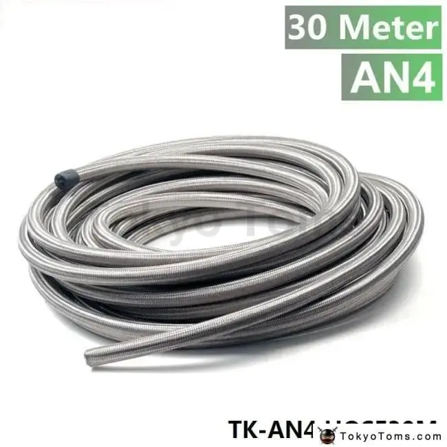 An -4 An 4 4An Stainless Steel Braided Fuel Line Oil Gas Hose Each 30M 3.3Ft Id:5.56Mm, Od:11.13Mm Tk-An4 Hose30m 1