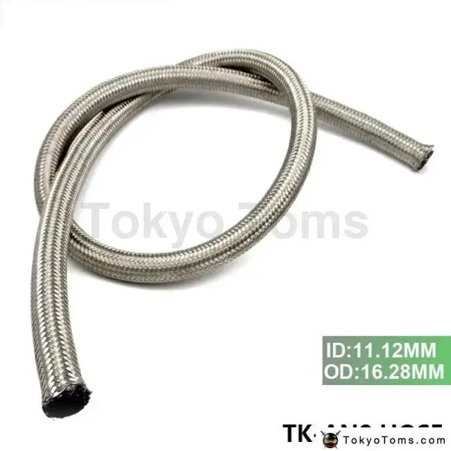 An 8 (Id:11.12Mm Od:16.28Mm )Stainless Steel Braided Fuel Line Oil Gas Hose Each 1M 3.3Ft Tk-An8 Hose 1