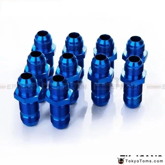An8 An-8 Male Thread Straight Bulkhead Flare Blue Aluminum Anodized Fitting Tk-Jcan8 2