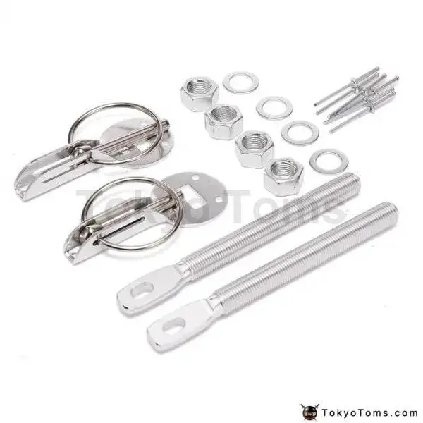 Alloy Silver Bonnet Hood Pin Lock Kit 1