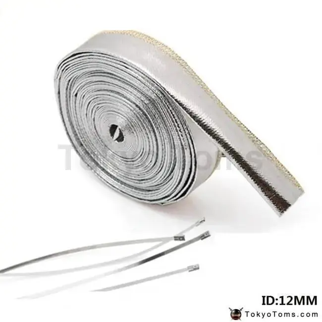 Aluminized Metallic Heat Shield Sleeve Insulated Wire Hose Cover Wrap 12Mm*10 Meter For Volkswagen Vw Golf Mk3 1