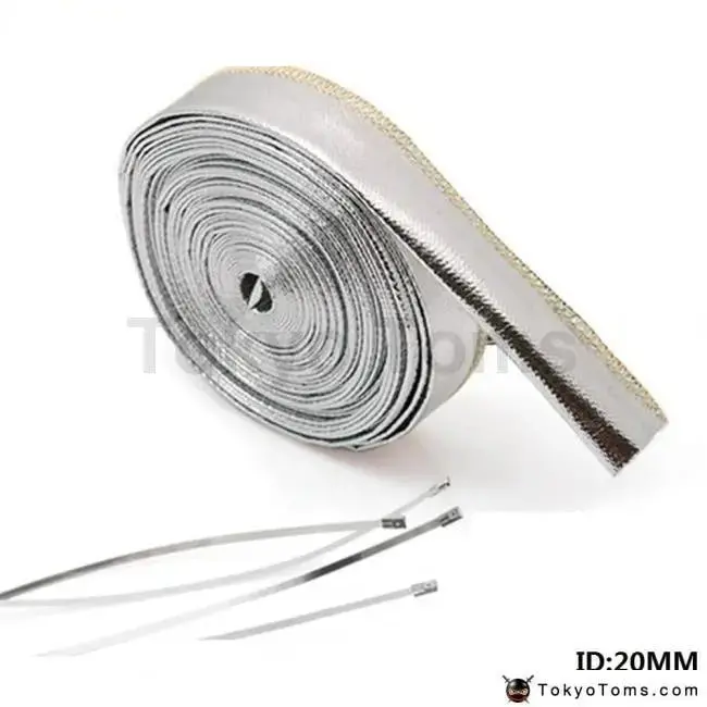 Aluminized Metallic Heat Shield Sleeve Insulated Wire Hose Cover Wrap 20Mm*10 Meter For Seat 2001-2006 1