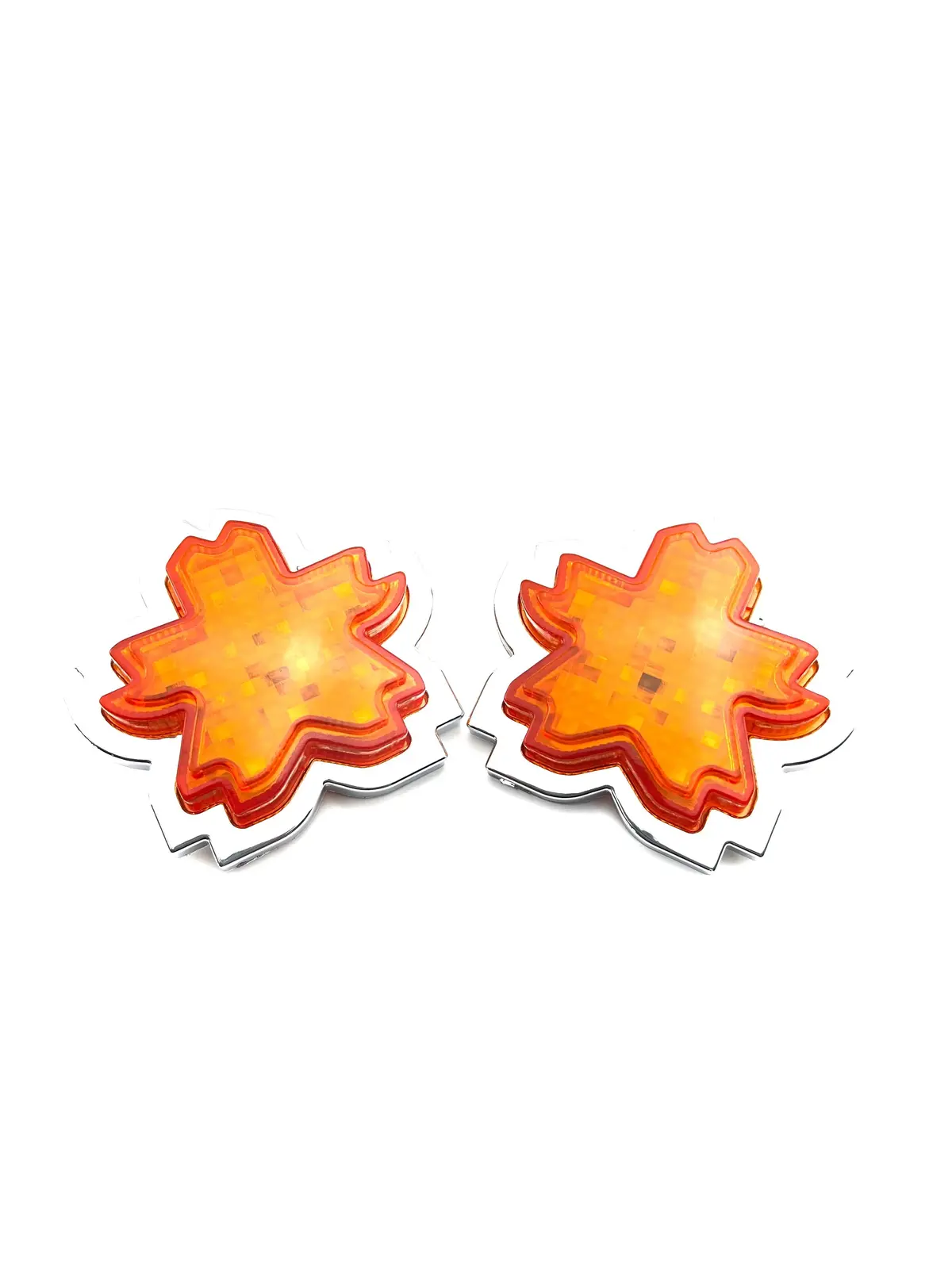 Orange / Amber Led Cherry Blossom Shape Side Marker Indicators (Pair) 1