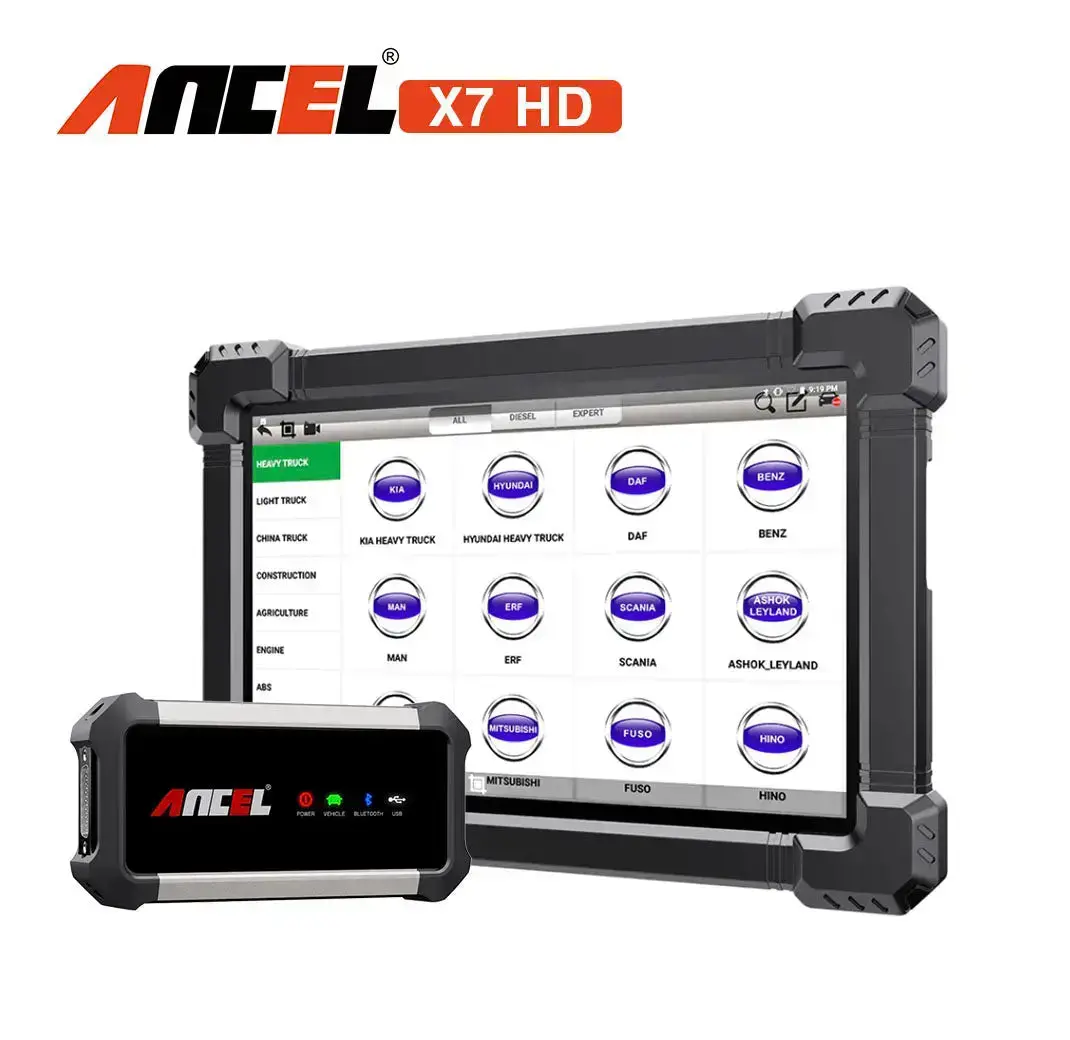 Ancel X7 Hd Heavy Duty Truck Diagnostic Scanner Tool Full System 12V 24V 1