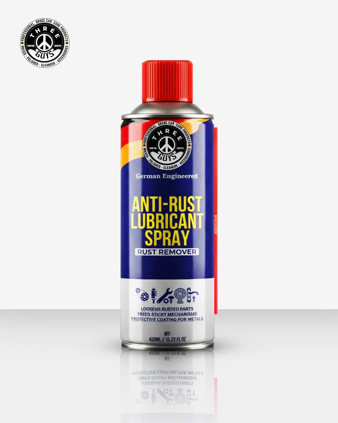 Anti-Rust Lubricant Spray - 450Ml | Penetrating Oil, Rust Remover & Multi-Purpose De-Rust Spray | Three Guys - German Engineered 1