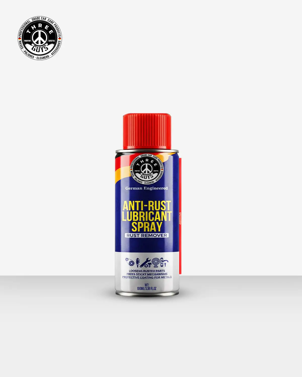 Anti-Rust Lubricant Spray - 100Ml | Penetrating Oil, Rust Remover & Multi-Purpose De-Rust Spray | Three Guys - German Engineered 1