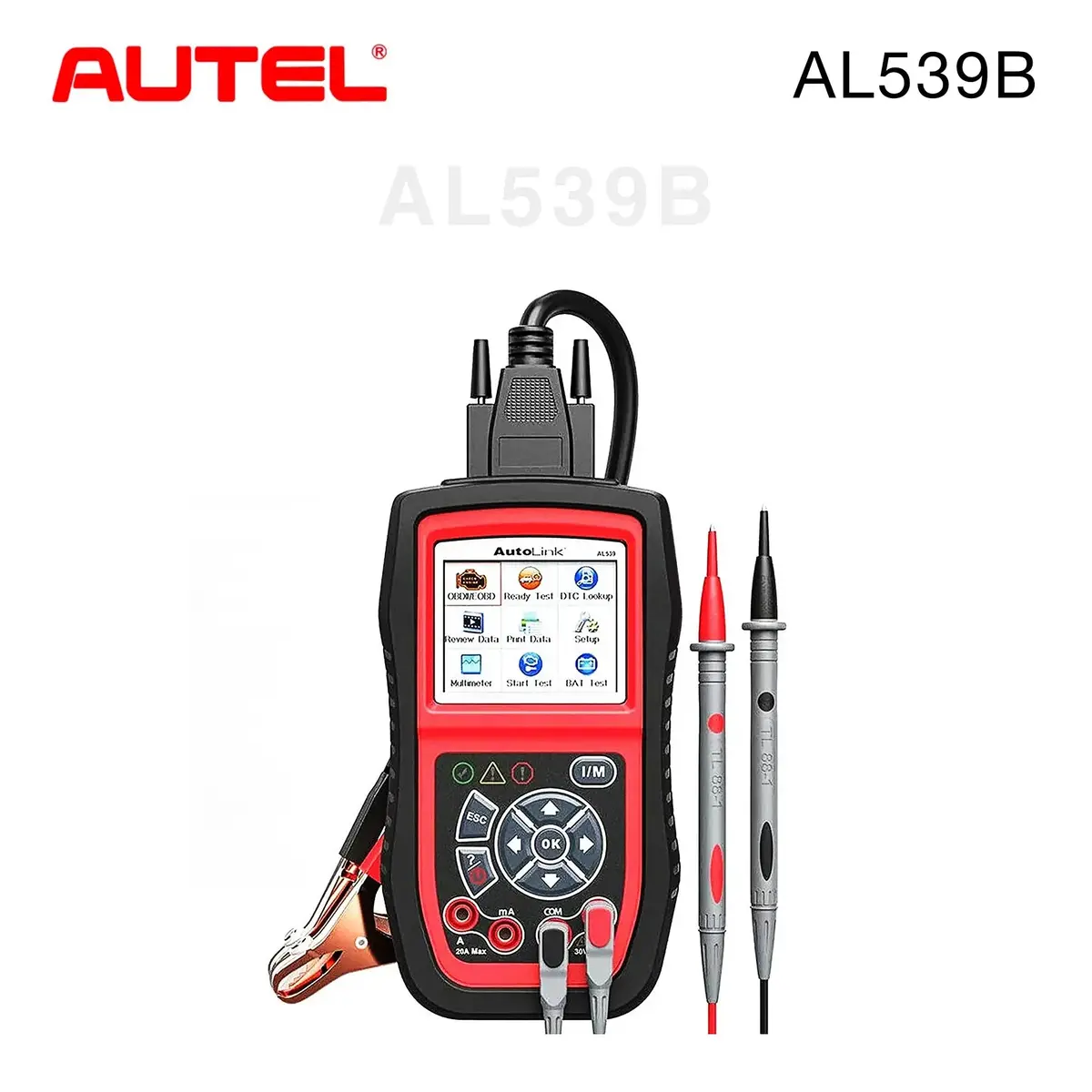 Autel Al539b Full Obd2 Scanner 3-In-1 Code Reader Battery Tester Avometer For 12 Volts Batteries 1