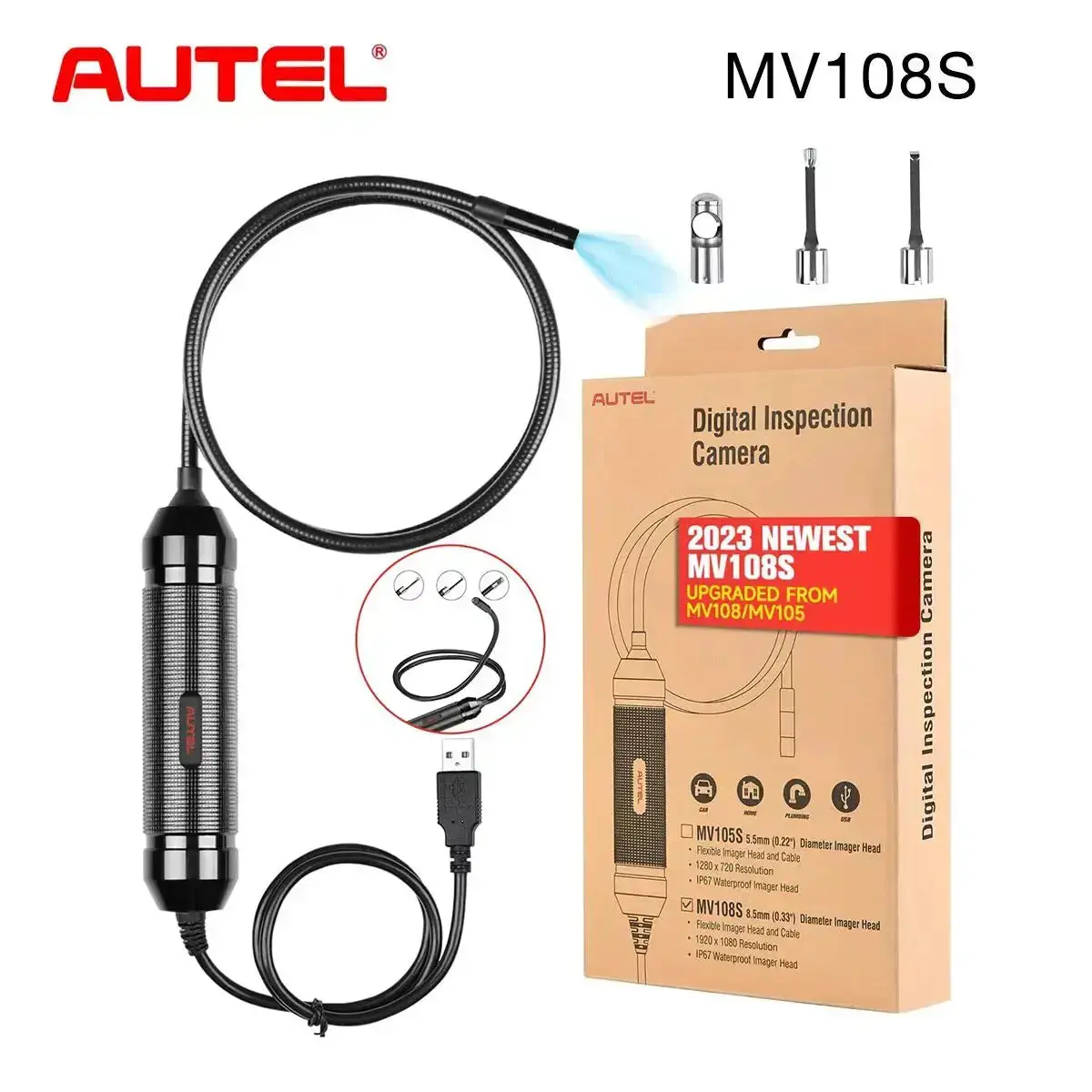 Autel Maxivideo Mv108s Borescope Inspection Camera Endoscope 1