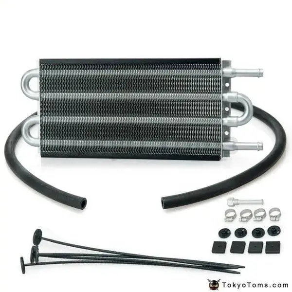 4 Row Black Aluminum Remote Transmission Oil Cooler/Auto-Manual Radiator Converter Kit Oc-1401 2,500 Lbs 1