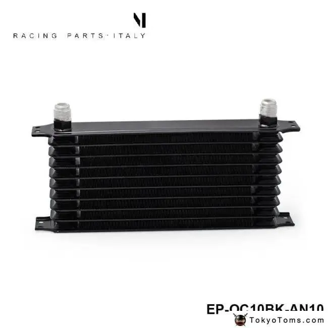 Black Universal 10 Row An-10An Engine Transmission Racing Oil Cooler British Tk-Oc10bk-An10 1