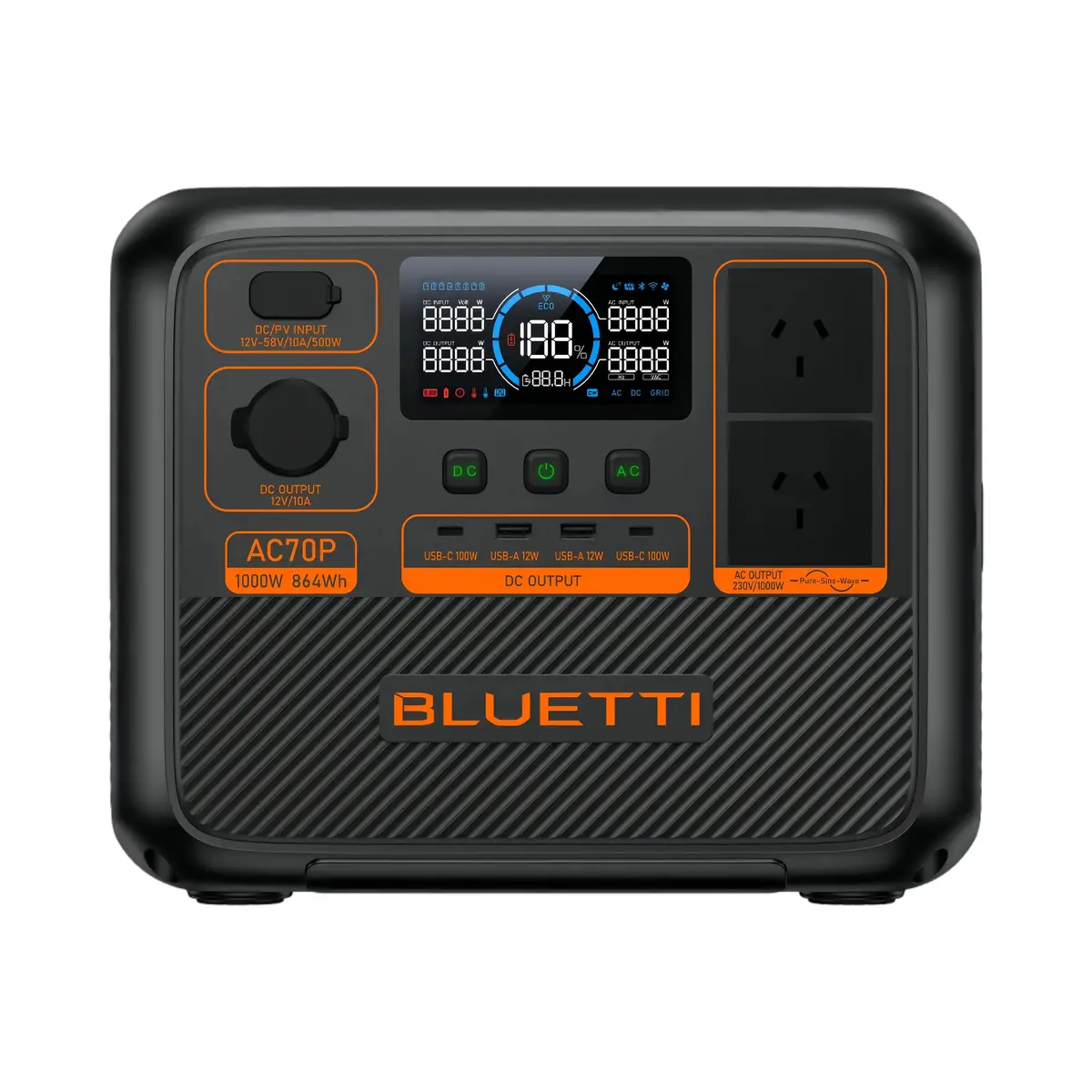Bluetti Ac70p Portable Power Station | 1,000W 864Wh 1