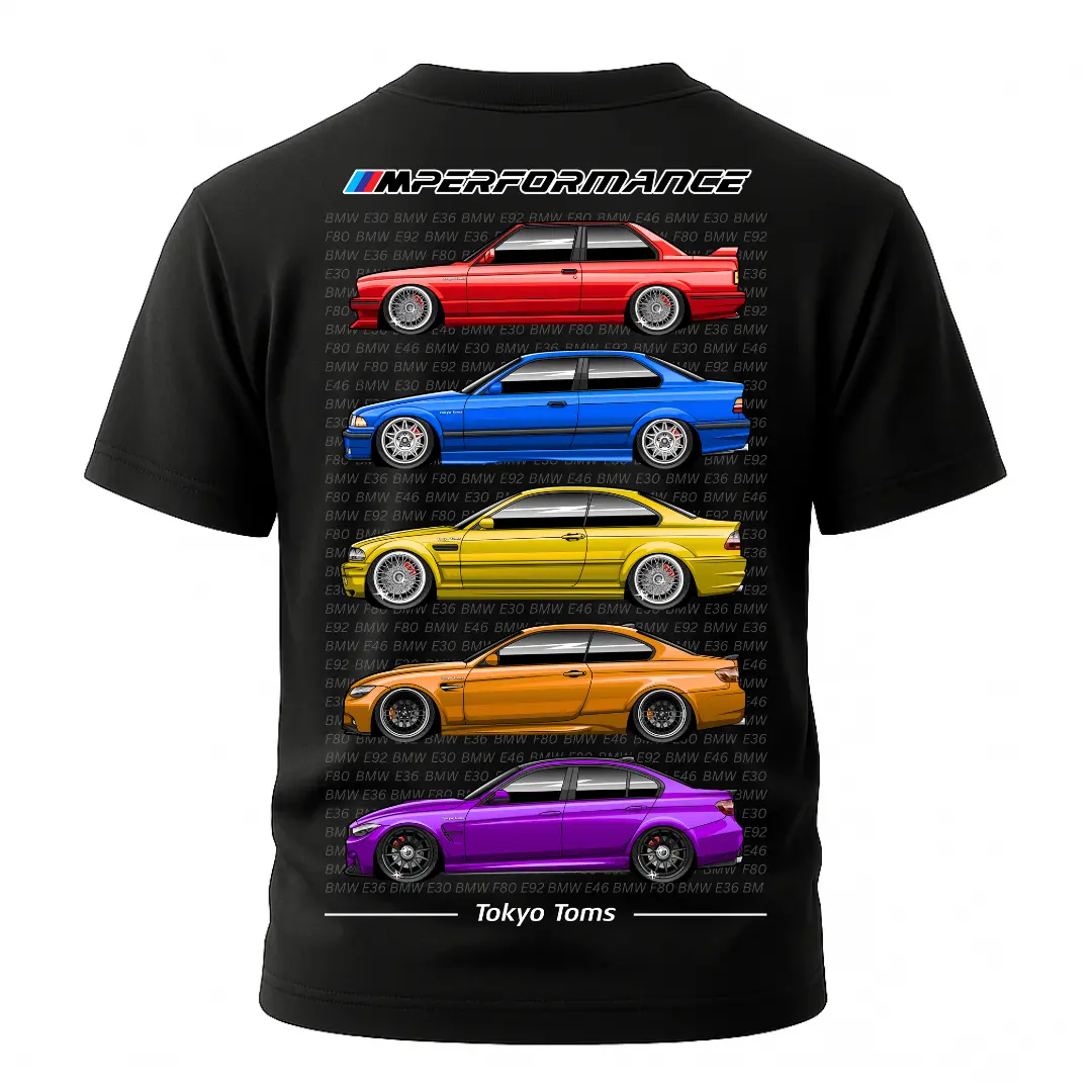 E30 E36 E46 F80 Generations T-Shirt 1