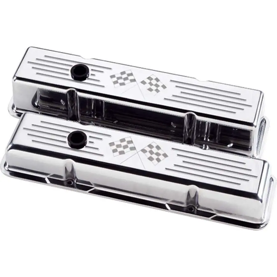 Sbc Short Checkered Flag Valve Covers 1