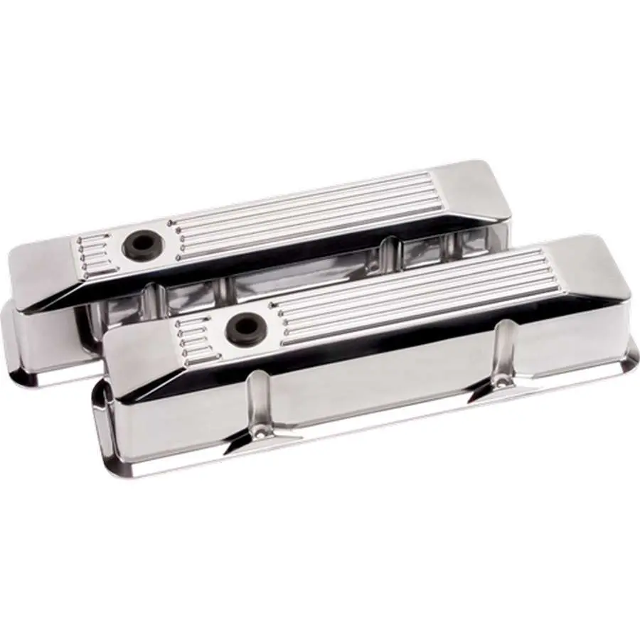 Valve Covers Sbc Ribbed Polished Tall 1