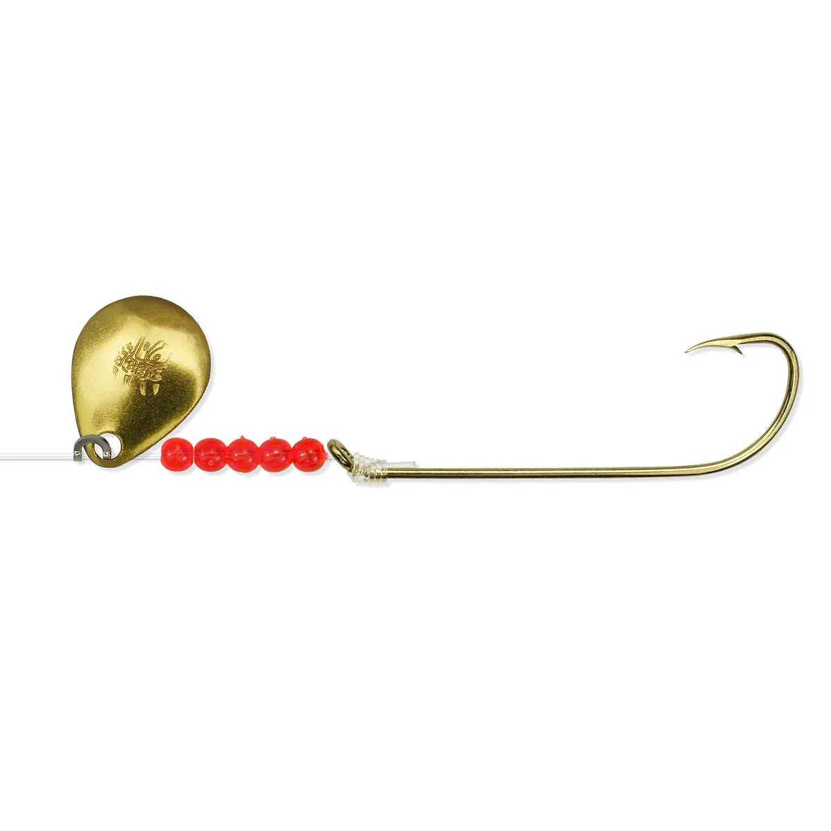 Bear Paw Gold Long Shank Flicker Snelled Hooks 1