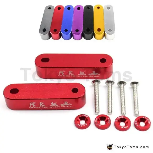 Billet Aluminum Racing Hood Vent Spacer Risers 4Pcs Fender Washer For Honda 1