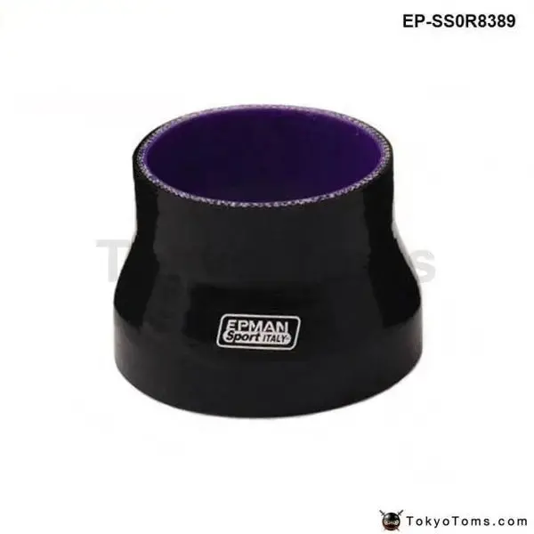 Black 83Mm-89Mm Turbo Intake Silicone Straight Reducer Hose Pipe Coupler 4-Ply Universal 1