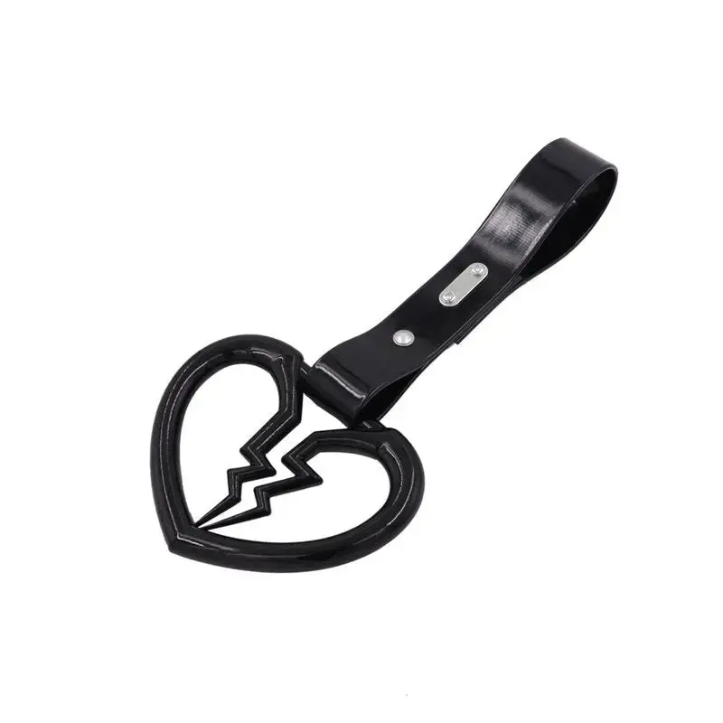 Black Broken Heart Tsurikawa Black Pvc Strap 1