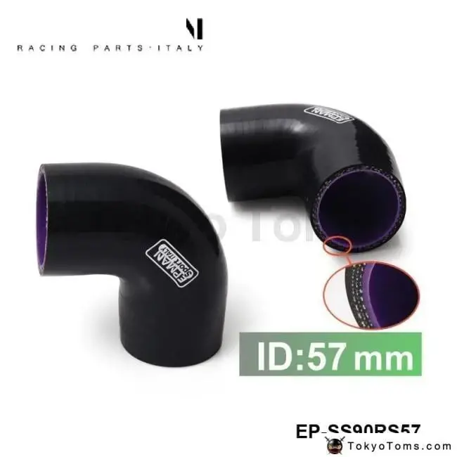 Black & Purple 2.25" 57Mm 90 Degree Elbow Silicone Hose Pipe Turbo Intake For Bmw Mini Cooper S Jcw W11 1