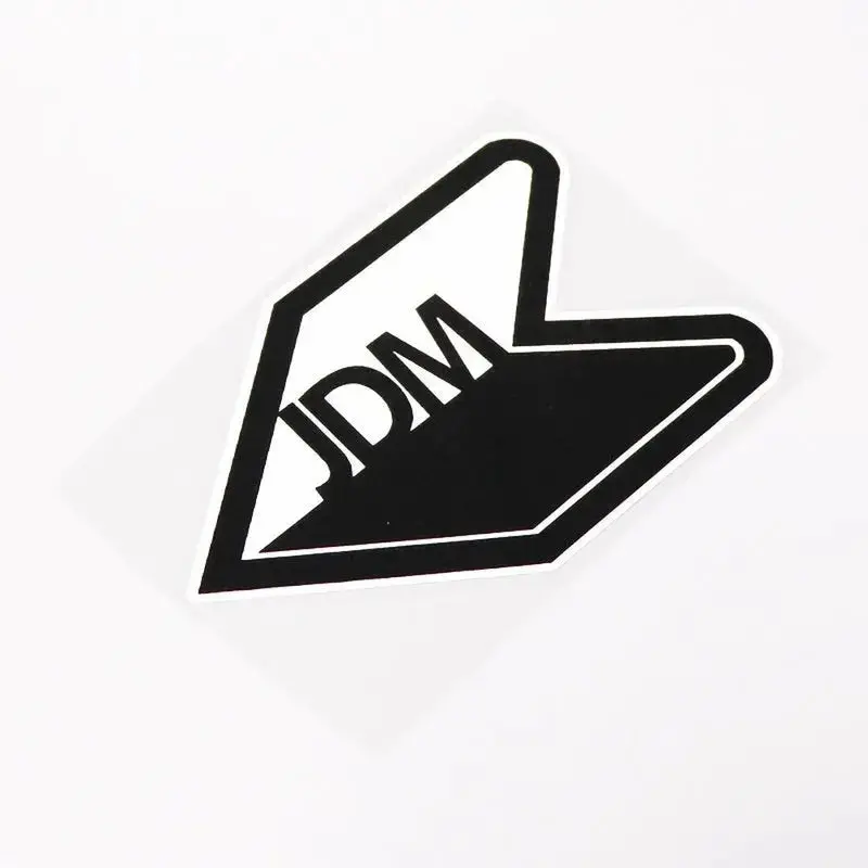 Black & White Jdm Wakaba Leaf Sticker 1
