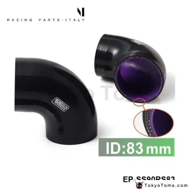 Black &Purple 3.27" 83Mm 90 Degree Elbow Silicone Hose Pipe Turbo Intake For Bmw E60 E61 5 Series 530D 1