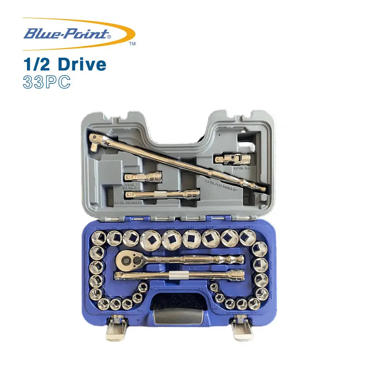 Blue Point 1/2 Drive Socket Set, 33Pcs Blpgss1233 1