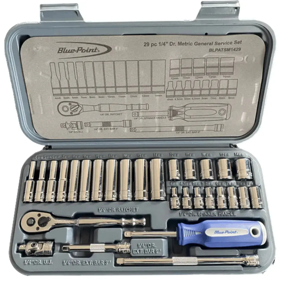 Blue Point 29 Piece 1/4 Drive Socket Set Blpatsm1429 1