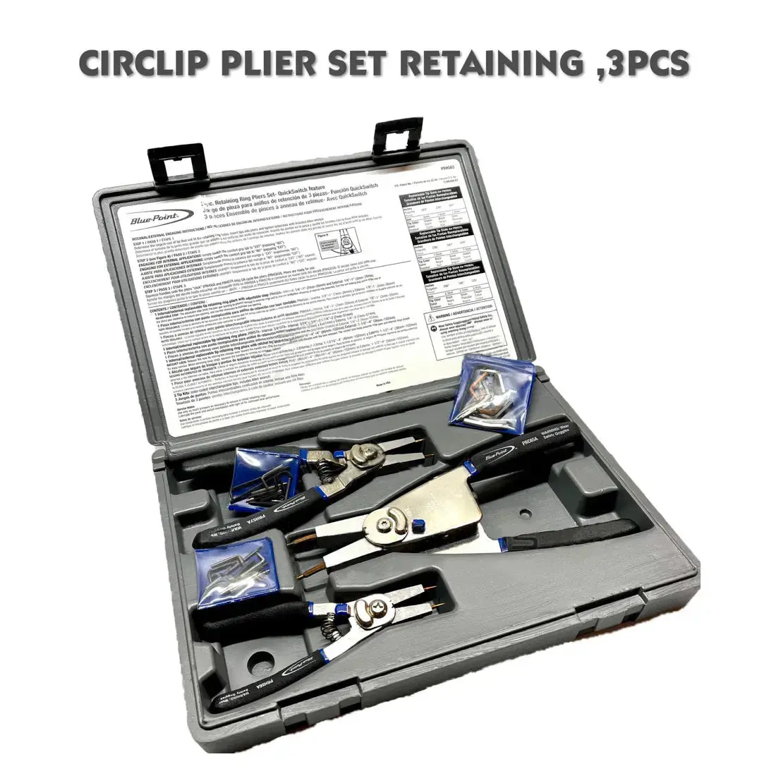 Blue Point Circlip 3Pc Retaining Ring Pliers Set 1