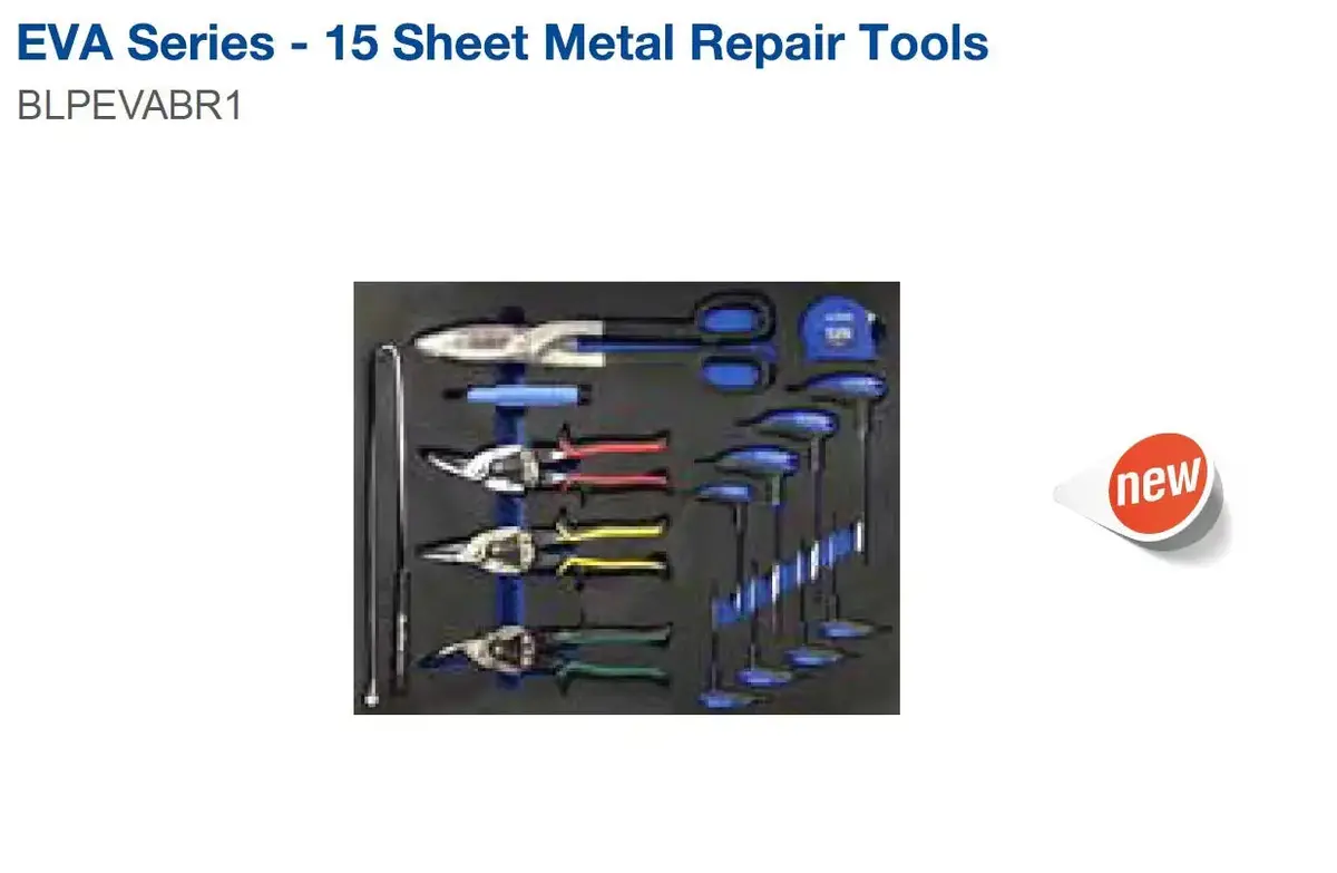 Blue Point Eva Series—15 Pieces Of Sheet Metal Repair Tools Blpevabr1 1