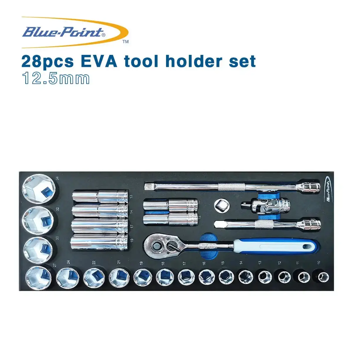 Blue Point Eva Tool Holder Set - 12.5Mm Series Metric Sockets 28Pcs Blpeva3 1