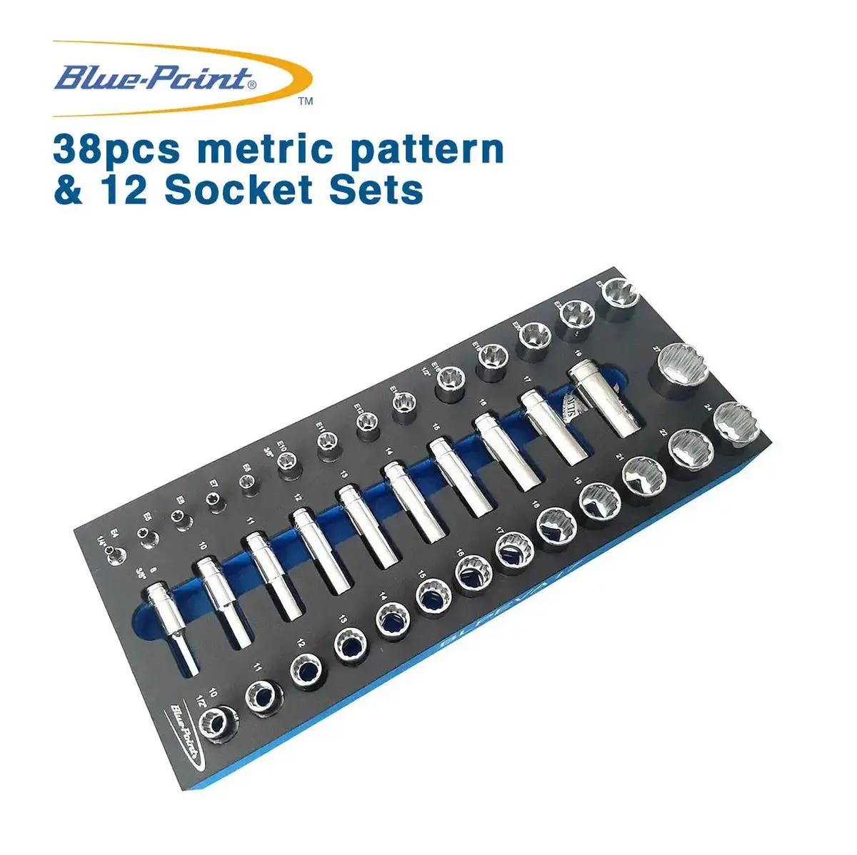 Blue Point Eva Tool Holder Set - 38Pcs Metric Pattern And 12 Socket Sets Blpeva17 1