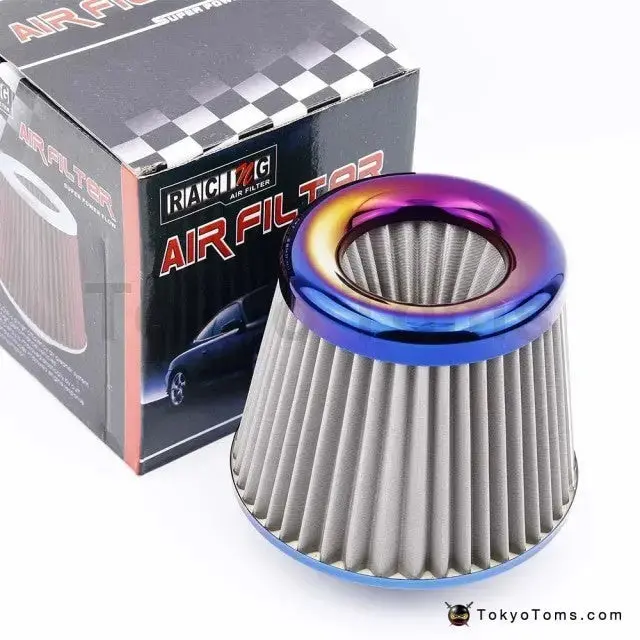 Burnt Blue 3" 76Mm Power Intake High Flow Cold Air Intake Filter  (Burnt Blue) 1