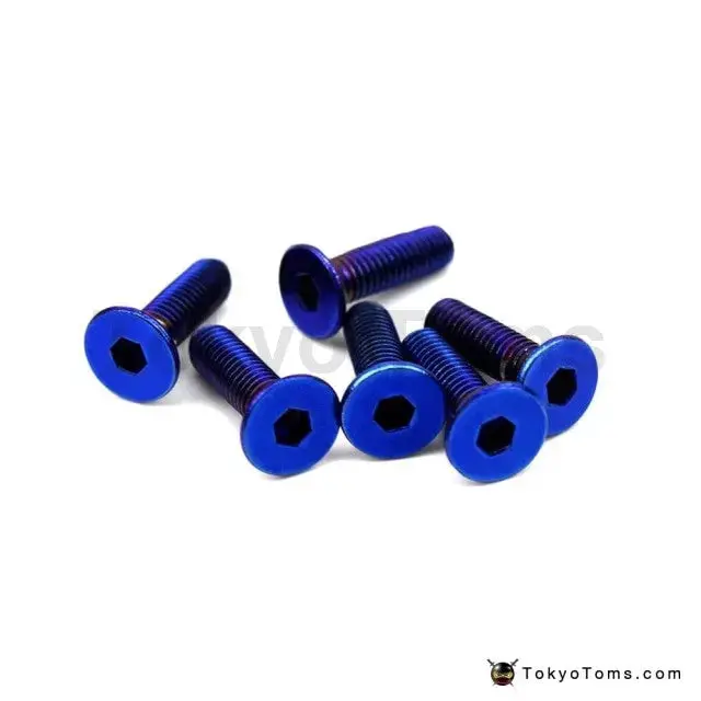 Burnt Titanium Blue Steering Wheel Bolts Aluminum Racing Car Screw Bolts 1
