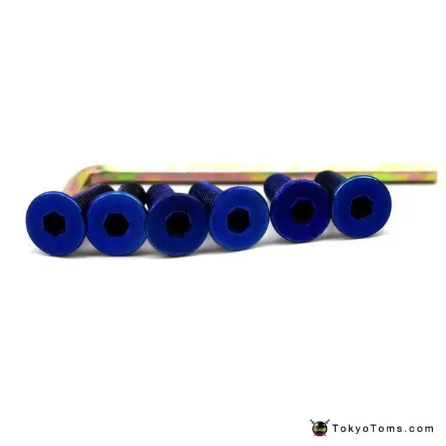 Burnt Titanium Blue Steering Wheel Bolts Aluminum Racing Car Screw Bolts 2
