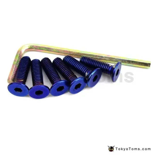 Burnt Titanium Blue Steering Wheel Bolts Aluminum Racing Car Screw Bolts 1