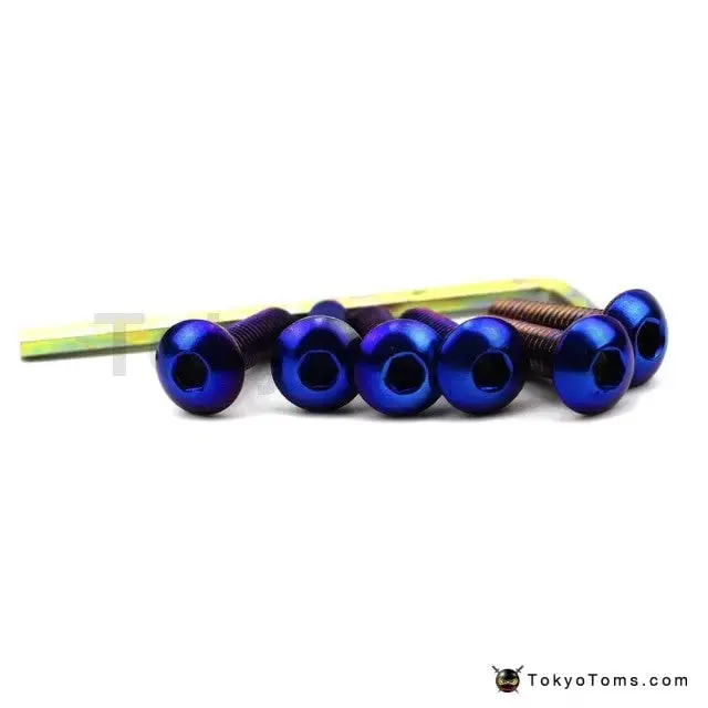 Burnt Titanium Blue Steering Wheel Bolts Aluminum Racing Car Screw Bolts 2