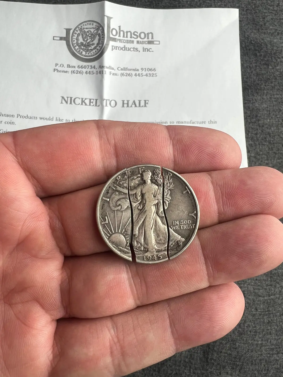 Johnson Nickel To Half Walking Liberty 1