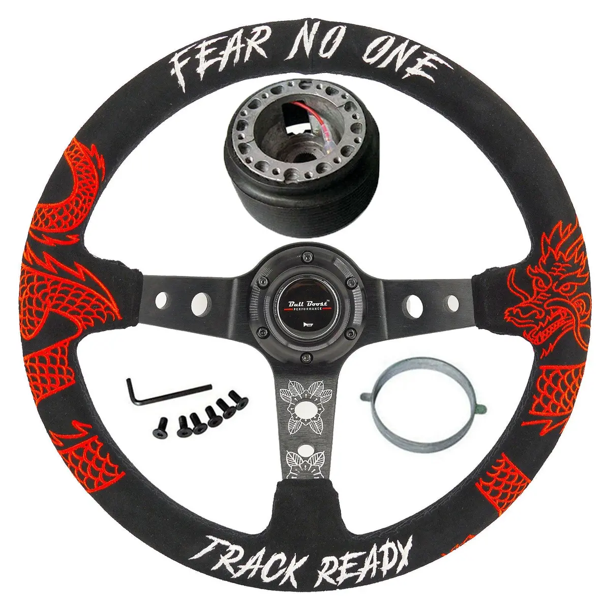 Track Ready Steering Wheel + Hub Adapter Kit For 96-06 Civic Prelude, S2000, Accord, Rsx 1