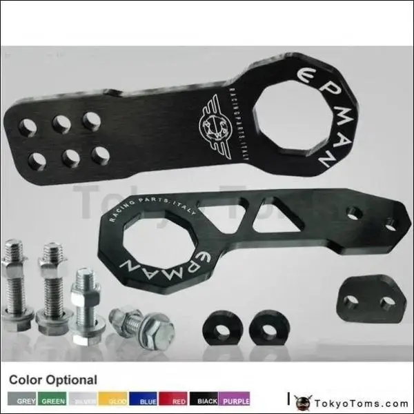 Cnc Billet Aluminum Front+Rear Tow Racing Bumper Hook Towing Kit 1