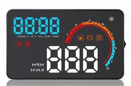 Car Head Up Display 3", 4" And 5.5" Led Windscreen Projector - Obd Scanner: Speed, Fuel Warning, Alarm, Data Diagnostic Tool 2