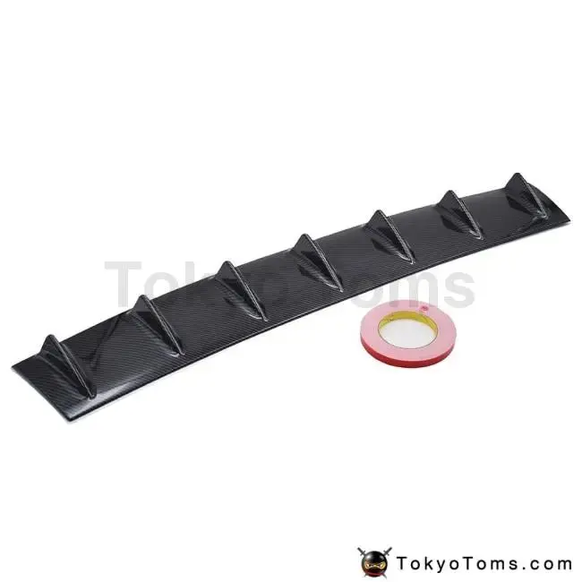 Carbon Fiber Rear Bumper Lip Diffuser 7 Fin Shark Bumper Spoiler Lip Splitter For Universal Car 1