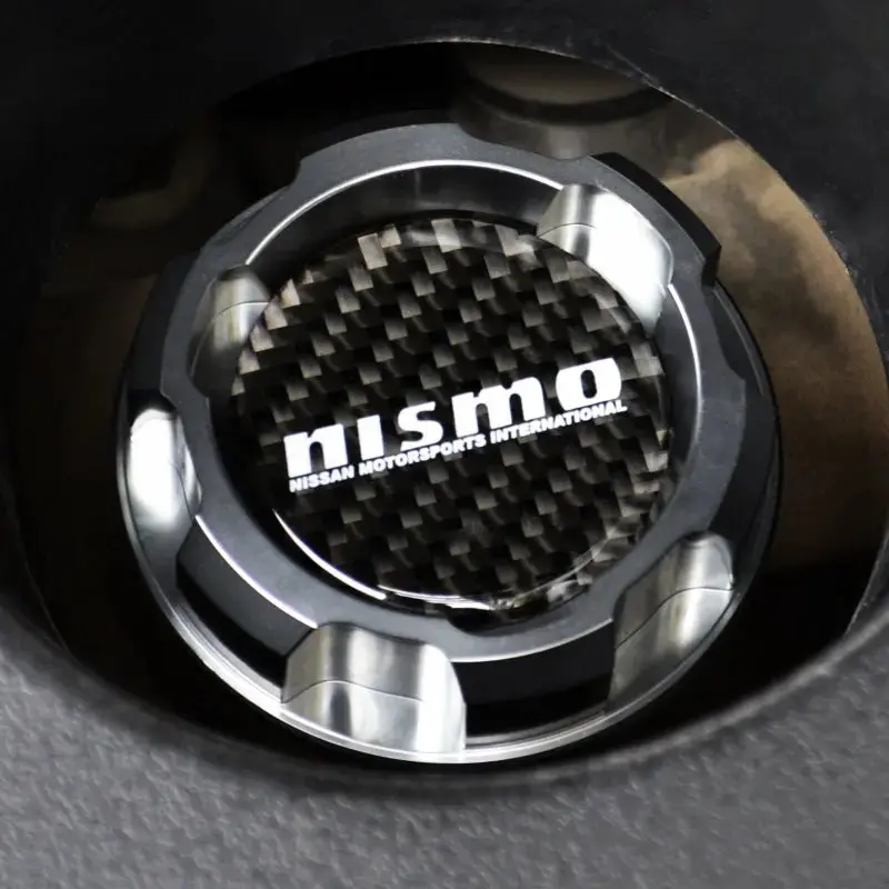 Carbon Fiber Nis Silver Aluminum Engine Oil Cap 1