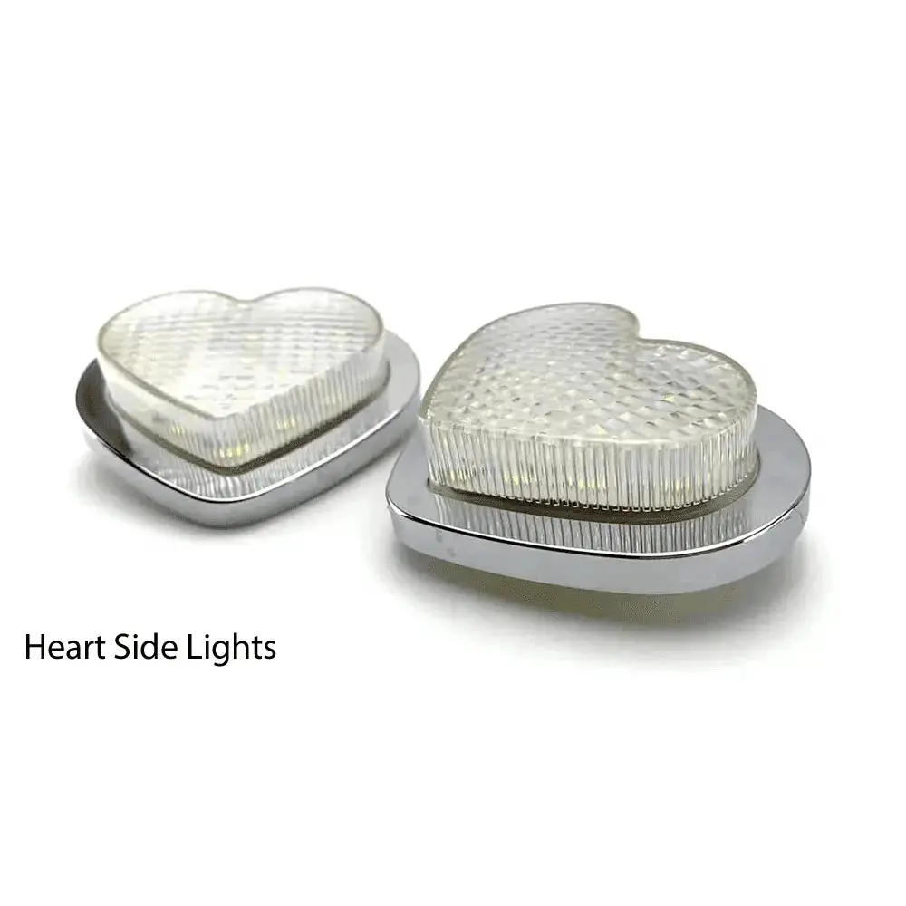 Clear Led Heart Shape Side Marker Indicators (Pair) 1