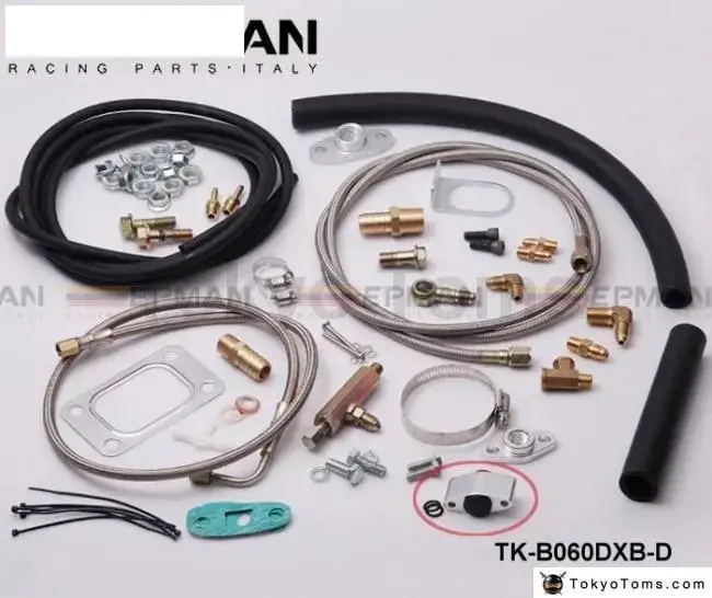 Complete Turbo Oil Line Inlet Drain Return Kit With Sensor T3t4 T3 T4 T70 T04s T04z T4e Tk-B060dxb-D 1