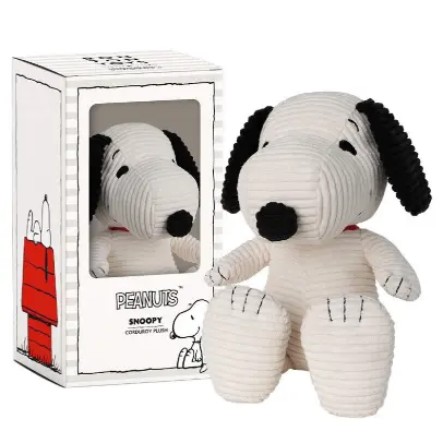 Snoopy Eco Corduroy Cream In Gift Box 27Cm 1