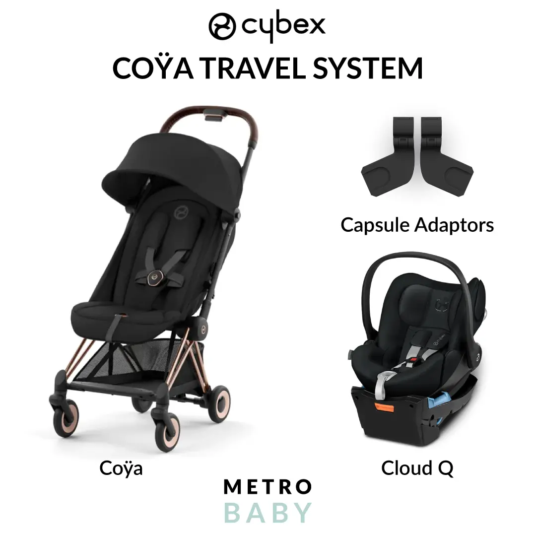 Coya Travel Pram + Cloud Q Capsule And Adaptors 1