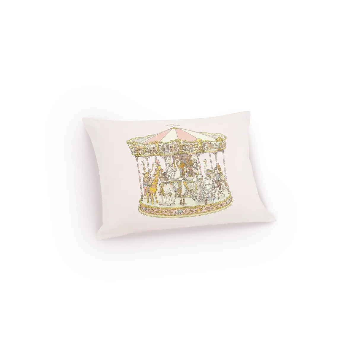 Carousel Pink Satin Cushion 1